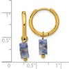 Chisel Stainless Steel Yellow IP-plated with Removeable Blue Sodalite Dangle Hinged Hoop Earrings - 4 of 4