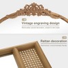 Dovelina Arch Wood Frame Carving Decorative Wall Mirror Bottom with Rattan Hanging Mirror - 4 of 4