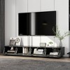 Famapy Black Geometric - Patterned TV Stand for 78 Inch TVs,Modern Entertainment Center with Lift - Up Doors, Storage Cabinets for Your Living Room - 2 of 4