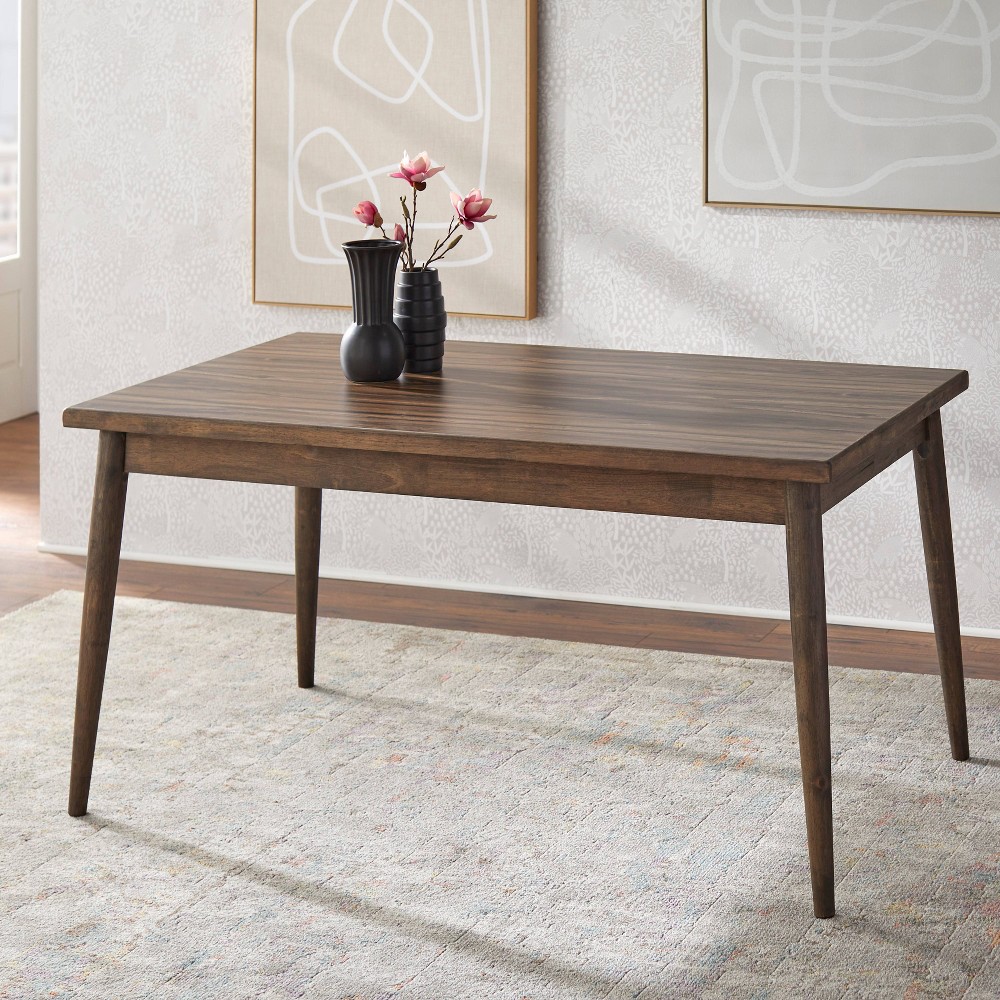 Photos - Garden & Outdoor Decoration Buylateral Element Mid Century Modern Rectangular Dining Table Walnut: Mid-Century Modern, Seats 6, Rubberwood Legs