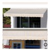 VisioGear Retractable Awning, 13'*8' Patio Awnings with Manual Crank Handle for Deck, Yard, Beige Stripes, 155.5"*96.5"*59" - 4 of 4