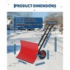 Heavy-Duty Rolling Snow Shovel, 29" Blade, 3-Size Metal Blade & Adjustable Handle, with Wheels for Driveway and Sidewalk - 3 of 4