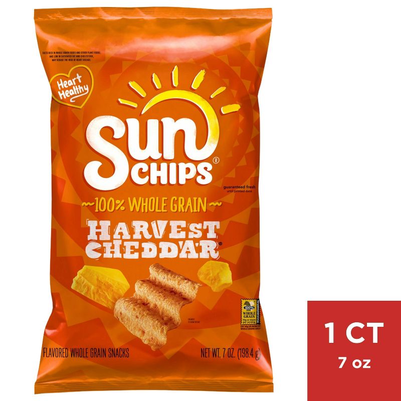 SunChips Harvest Cheddar Flavored Wholegrain Snacks - 7oz, 1 of 7