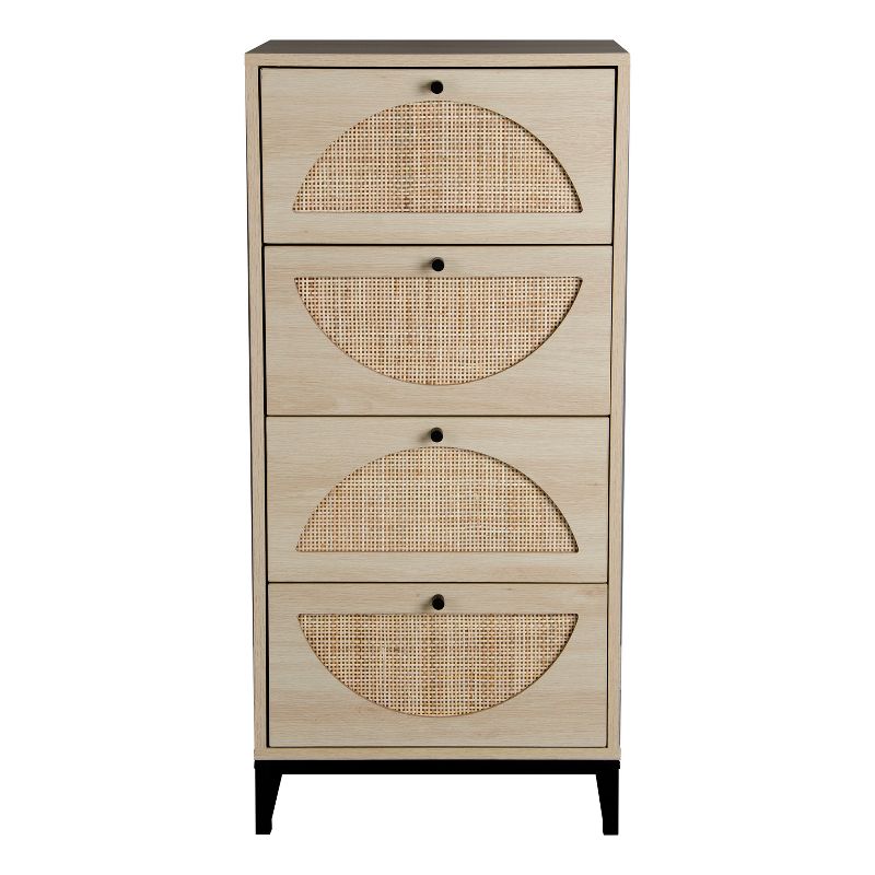 Set of 2, Natural Rattan Cabinets with 4 Drawers - ModernLuxe, 4 of 10