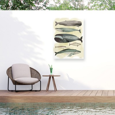 "Whales On Beige" Outdoor Canvas