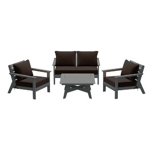 WestinTrends Avalon Outdoor 5-Piece Modular Sectional Patio Furniture Sofa Set - 1 of 4