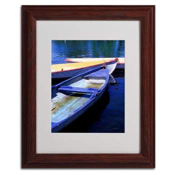 Trademark Fine Art -Kathy Yates 'Bois de Boulogne Boats' Matted Framed Art