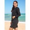 Swim 365 Women's Plus Size Hooded Taslon Cover Up - 4 of 4