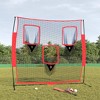 vidaXL Portable Baseball Net Black and Red 72"x41.3"x72" Polyester - 2 of 4