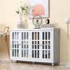 NicBex Modern Sideboard Buffet Cabinet with Storage Minimalist Coffee Bar Cabinet with 4 Glass Doors for Kitchen,Living Room,White - 2 of 4