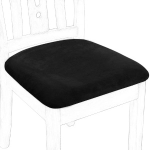 PiccoCasa Stretchable Velvet Cushion Chair Seat Slipcovers with Ties 4 Pcs - 1 of 3