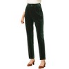 Allegra K Women's Velvet Elegant High Waist with Pockets Work Ankle Pants - 2 of 4