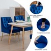 DYHOME Modern Dining Chairs Set of 4, Mid Century Dining Chairs with 5.12” Cushions, Velvet Upholstered Dining Chairs with Back Pull Rod - 4 of 4