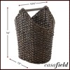 Casafield Toilet Paper Roll Holder Storage Basket with Wood Bar, Woven Water Hyacinth Wicker Bathroom Tissue Storage Organizer - 3 of 4