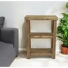 HomeRoots 29" Brown Solid And Manufactured Wood End Table With Two Shelves - 2 of 4