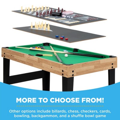 Natural 2x4ft 10-in-1 Combo Game Table with Foosball and Pool