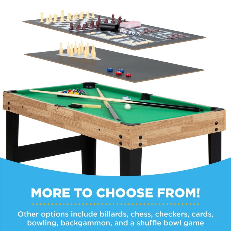 Best Choice Products 2x4ft 10-in-1 Combo Game Table Set w/ Hockey, Foosball, Pool, Shuffleboard, Ping Pong, 5 of 9