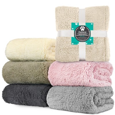 Large Beige Waterproof Sherpa Pet Blanket