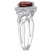 EVERLY JEWELRY | 3 1/3 CT TGW Heart-Cut Garnet and 1/7 CT TDW Diamond Halo Pendant with Chain and Ring Set in Sterling Silver - 2 of 4