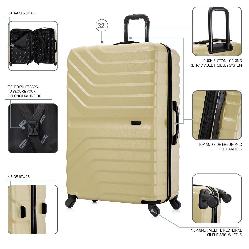 InUSA InUSA Aurum Lightweight Hardside Extra Large Spinner Luggage - Champagne, 4 of 18