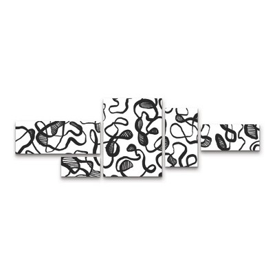 Trademark Fine Art Treechild Abstract Thin Lines Pattern 3 Piece Panel Set Art