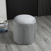 15'' Small Padded Ottoman Foot Stool with Wrinkle Fabric Design, Thick Sponge Padding and Solid Base - 2 of 4