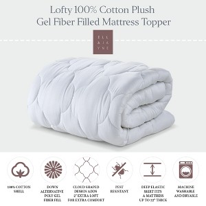 Ella Jayne Lofty 100% Cotton Plush Gel Fiber Filled Mattress Topper - 1 of 4