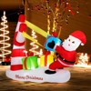 Costway 7 FT Christmas Inflatables Santa Decoration with Large Slingshot & LED Lights - 4 of 4