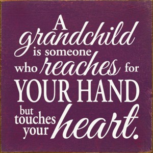 Slickblue Heartfelt Grandchild Wood Sign – Rustic 7x7 Knotty Pine with Hanging Slot or Shelf Display Option - 1 of 3