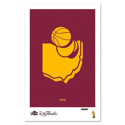 NBA Cleveland Caveliers 2016 NBA Champion Trophy Art Poster