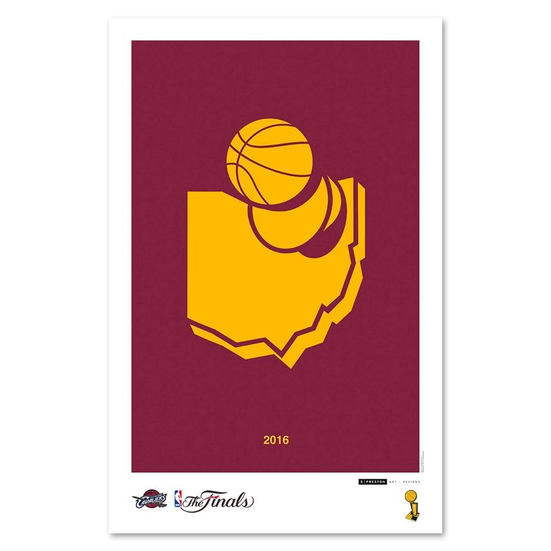 NBA Cleveland Cavaliers 2016 NBA Champion Trophy Art Poster, 1 of 2
