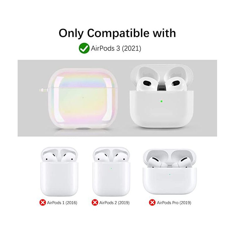 Worryfree Gadgets Case Compatible with Apple AirPods 3 Case Gen 3 Hard Stylish Protective TPU Cover Skin for AirPods 3 Cover Wireless Charging, 4 of 8