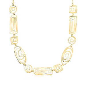 Ross-Simons Italian 18kt Gold Over Sterling Spiral Openwork Necklace Size 18 - 1 of 3