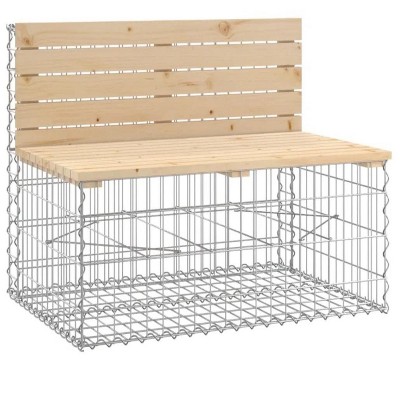 Patio Bench Gabion Design 40.6"x27.6"x25.6" Solid Wood Pine