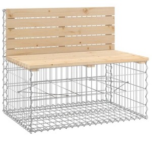 Patio Bench Gabion Design 40.6"x27.6"x25.6" Solid Wood Pine - 1 of 4