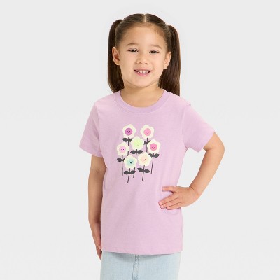 Toddler Girls' Flowers Graphic T-Shirt - Cat & Jack™ Lavender