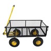 Hrinhom 40.6"W Outdoor Garden Panel Wagon Cart with Metal Structure - 4 of 4