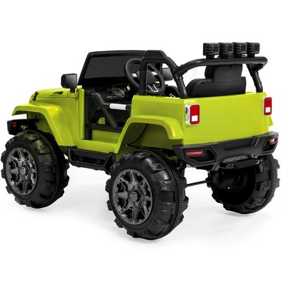 Green 12V Kids Ride-On Truck with Remote Control and LED Lights
