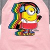 Girls' - Despicable Me Minions - Retro Rainbow Skater Shirt Tail Raglan Graphic T-shirt - 2 of 4