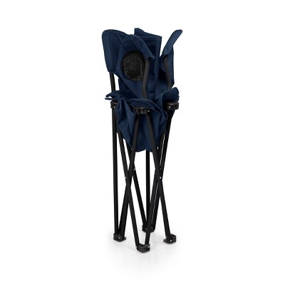 Navy Blue Collapsible Camping Chair with Mesh Cup Holder
