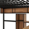NicBex Full Size B Bed with "L" Shape Desk Metal Frame Bed Frame with Storage Racks, Ladder and Guardrails, No Box Spring Required, Black - 4 of 4