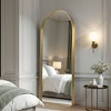 PexFix 32 in. W x 71 in. H Deep Modern Arch Framed Full Length Mirror with Rounded Corners in Gold - 3 of 4