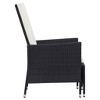 vidaXL Reclining Patio Chair with Cushions Poly Rattan Black - 4 of 4