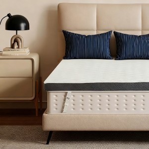 Dyonery 3" Extra Firm Memory Foam Mattress Topper Ultra-Soft,Breathable,Pain Relief,Non-Slip,Prevents Night Sweats, High-Density Foam for Comfort - 1 of 4
