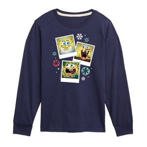 Boys' - SpongeBob SquarePants - Christmas Photo Collage Long Sleeve Graphic T-Shirt - 1 of 4