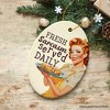 Fresh Sarcasm Served Daily Ceramic Ornament, Retro Sarcastic Sweetheart Gift and Decor| OrnamentallyYou - 4 of 4
