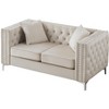 TiramisuBest 45"W Gray Corduroy Loveseat with Hidden Storage & Side Pocket, Compact Upholstered Sofa for Small Spaces - 3 of 4