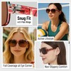 Leafael Polarized Oversized Sunglasses for Women, Red Floral Square Frame, UV400 Protection Shades, Trendy Retro Designer Style - 2 of 4