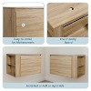 30-inch Bathroom Vanity, Natural Color Wall Mounted Bathroom Vanity with Hidden Drawer, Modern Floating Bathroom Cabinet with Bathroom Square White - 3 of 4