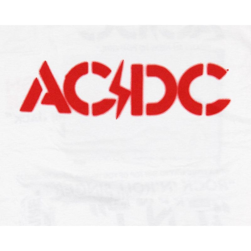 AC/DC Men's High Voltage Album and Song Titles Short Sleeve T-Shirt Tee, 4 of 8